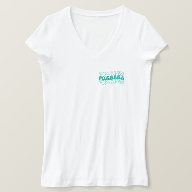 T-shirt PCOS MAMA Syndrome polykystique d'ovaire Soutien m (Design devant)