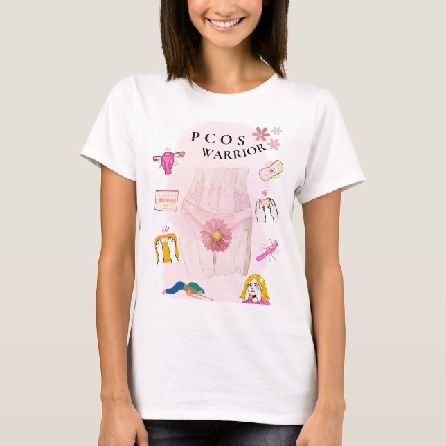 T-SHIRT PCOS WARRIOR - PCOS SENSIBILISATION TOPS (Devant)