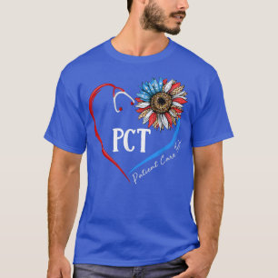 T-shirt PCT Patient Care Tech USA Sunflower Stethoscope He