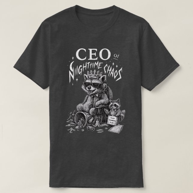 T-shirt PDG de Nighttime Chaos Raccoon Art (Design devant)