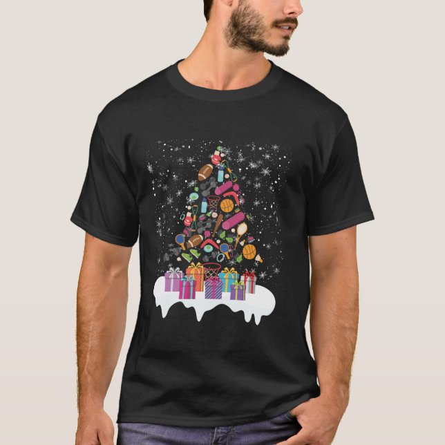 T-shirt PE Enseignant Arbre de Noël Éducation physique (Devant)