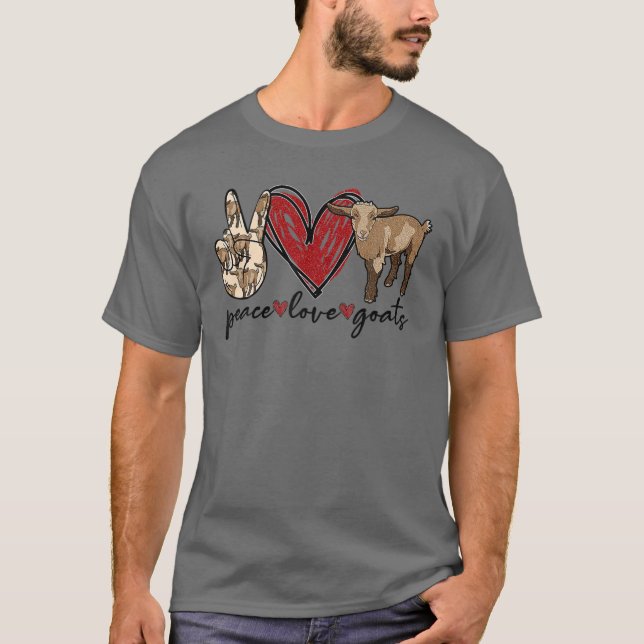 T-shirt Peace Loats Farm Goat Goat Lover Don Funny G (Devant)