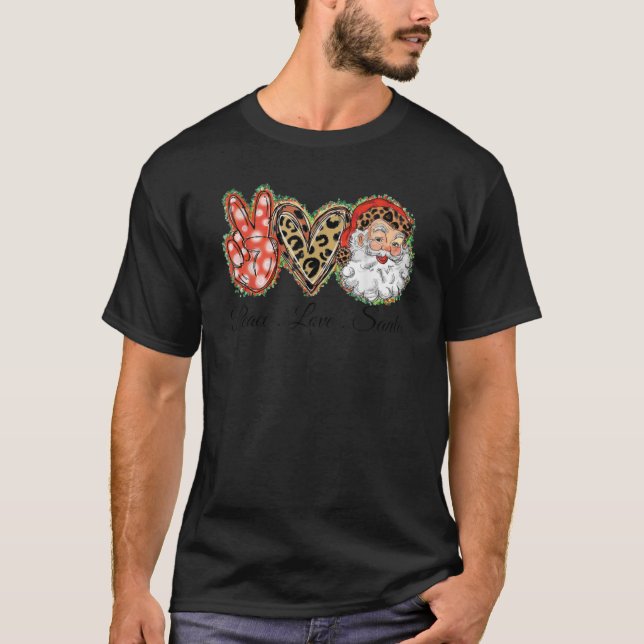 T-shirt Peace Lots Père Noël Père Noël Joyeux Noël Classiq (Devant)