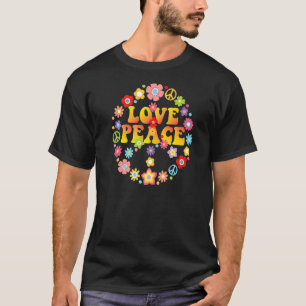T-shirt Peace Love 60s les années 70 Cravate Die Costume h