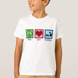T-shirt Peace Love Animal Sitting Chien Service de marche