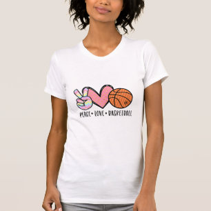 T-shirt Peace Love Basketball Coeur pour les Ados entre