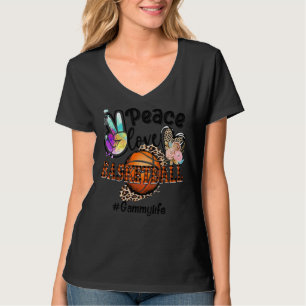 T-shirt Peace Love Basketball Gammy Life Maman Grand-mère