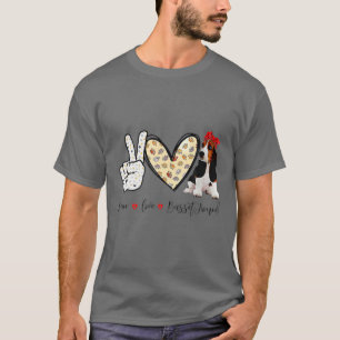 T-shirt Peace Love Basset Hound Funny T