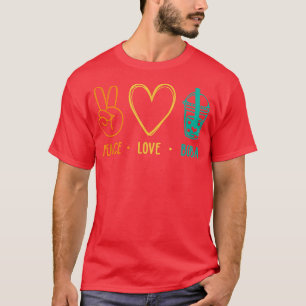 T-shirt Peace Love Boba Graphic Tea Lover Bubb