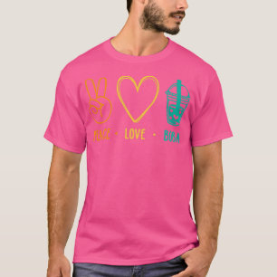 T-shirt Peace Love Boba Graphic Tea Lover Tea Drinker Bubb
