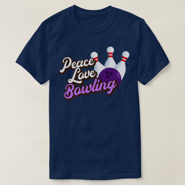 T-shirt Peace Love Bowling 2 (Design devant)