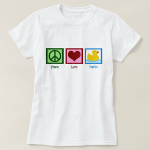 T-shirt Peace Love Canards Cute Duck femmes
