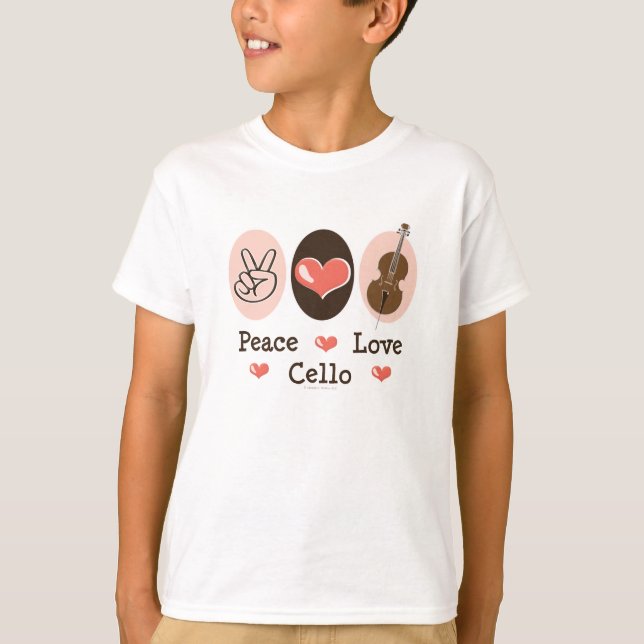 T-shirt Peace Love Cello Kid Sweatshirt (Devant)