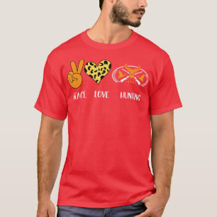 T-shirt Peace Love Chasse Lazy Costume Halloween Cool Fis