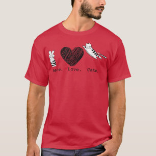 T-shirt Peace Love Chats Hippy