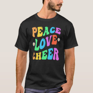 T-shirt PEACE LOVE CHEER Rétro Pom-pom girl Super Retour v