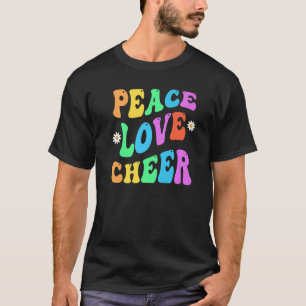 T-shirt PEACE LOVE CHEER Rétro Pom-pom girl Super Retour v