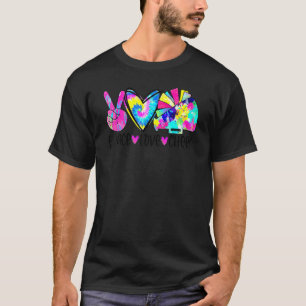 T-shirt Peace Love Cheer Tie Dye Cheerled Pom-pom girl