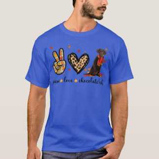 T-shirt Peace Love Chocolate Labrador Scarf Fall Autumn Th