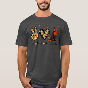 T-shirt Peace Love Chocolate Labrador Scarf Fall Autumn Th