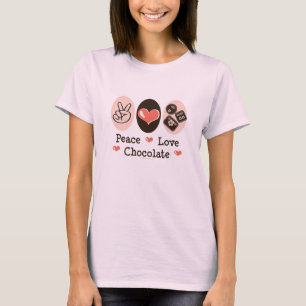 T-shirt Peace Love Chocolate Tee bio