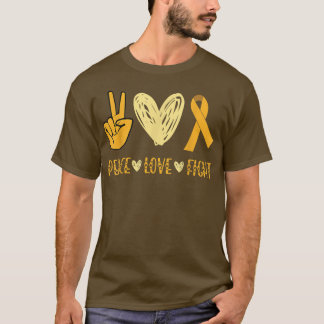 T-shirt Peace Love Combattre la sensibilisation au cancer 