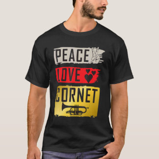 T-shirt Peace Love Cornet Sleep Trombone Repeat Cornt Inst
