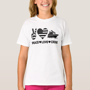 T-shirt Peace Love Cruise USA Vacances Vibes