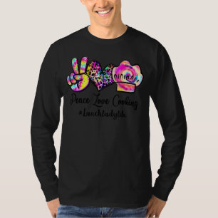 T-shirt Peace Love Cuisine Tie Dye Déjeuner Lady Life Déje