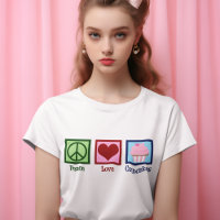 Peace Love Cupcakes mignonne Baker femmes