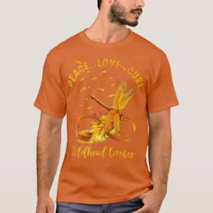 T-shirt Peace Love Cure Cancer de l'Enfance Chemise Infini