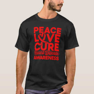 T-shirt Peace Love Cure Heart Disease Awareness