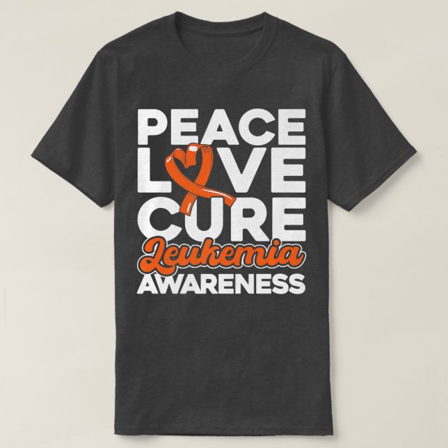 T-shirt Peace Love Cure Leukemia Sensibilisation 1 (Design devant)