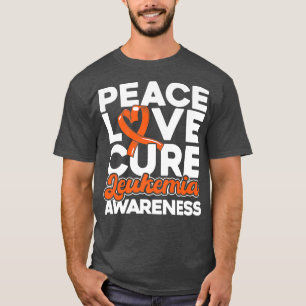 T-shirt Peace Love Cure Leukemia Sensibilisation 1