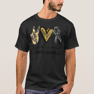 T-shirt Peace Love Cure Melanoma Awareness Melanoma Mois