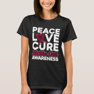 T-shirt Peace Love Cure Sickle Cell Awareness 1