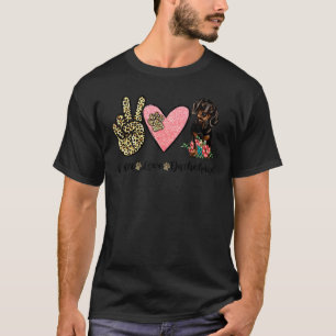 T-shirt Peace Love Dachshund Amoureux des animaux Animal d