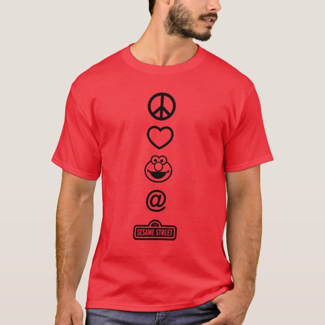 T-shirt Peace Love Elmo (Devant)