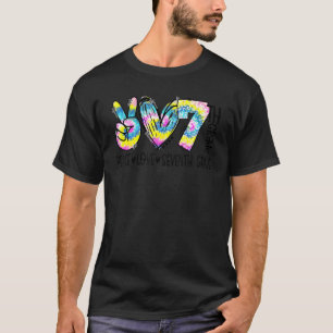 T-shirt Peace Love Enseignant de la septième année Tie Dye