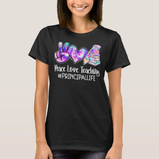 T-shirt Peace Love Enseignement principal Cravate d'enseig