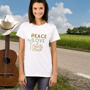 T-shirt Peace Love et Country Music