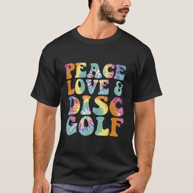 T-shirt Peace Love Et Disque Golf Tie Dye Imprimé (Devant)
