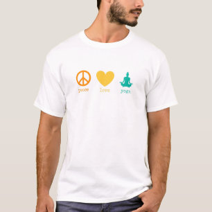 T-shirt Peace Love Et Méditation Yoga Relaxation Namaste