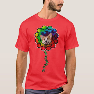T-shirt Peace Love Flower Dog Pembroke Welsh Corgi1020