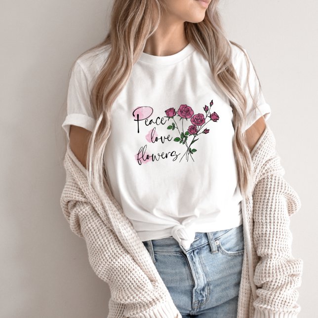 T-shirt Peace Love Flowers (Créateur téléchargé)