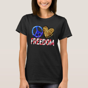 T-shirt Peace Love Freedom Jour de l'Indépendance américai