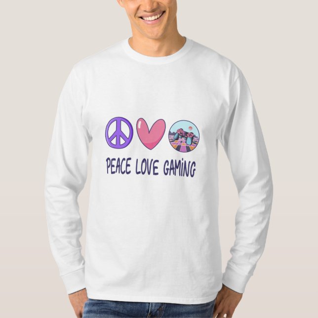 T-shirt Peace Love Gaming (Devant)
