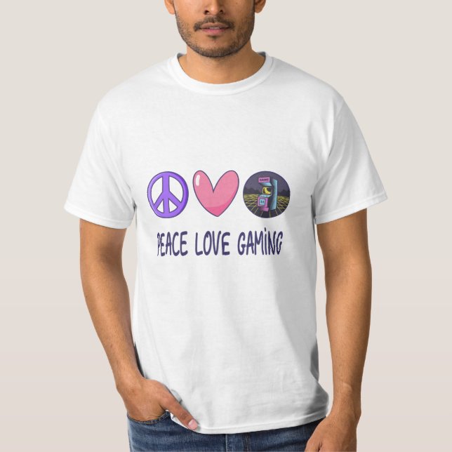 T-shirt Peace Love Gaming (Devant)