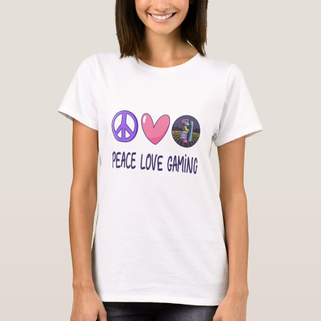 T-shirt Peace Love Gaming (Devant)