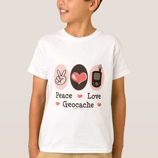 T-shirt Peace Love Geocache (Devant)
